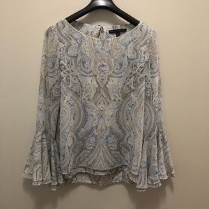 White House Black Market size 10 paisley Blue tan